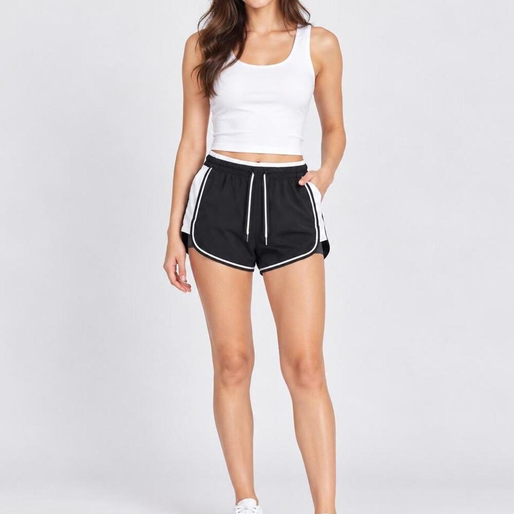 Athleta black shorts with white